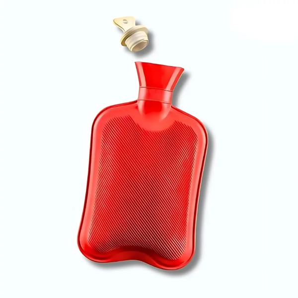 2 Litre Non-Electric Rubber Hot Water Bottle, Red, for Pain Relief