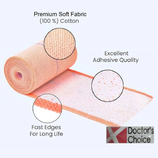 2 Packs Elastic Adhesive Bandage B.P 10cm x 4/6 m Stretchable Roll Doctors Choice for First Aid Wrap Joint Muscle Hand Legs Ankle Knee Foot Medical Elastic Adhesive Crepe Bandage, Waterproof - Image 3
