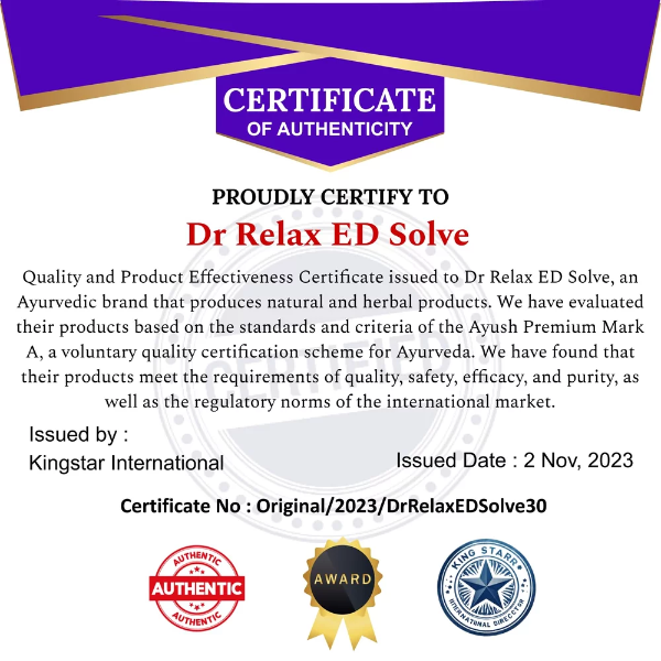 Purity and safety certifications for the Ayurvedic L Arginine Capsules.