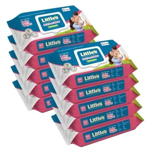 Little's soft cleansing baby wipes extra thick bulk 10-pack.