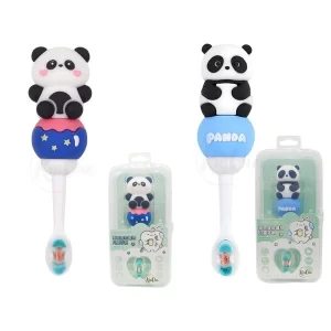 KmCho cute toddler toothbrush pack of 2 with teddy bear design