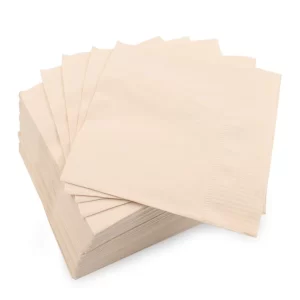 Pack of 100 disposable compostable bamboo dinner napkins for eco-friendly events.