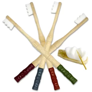 EcoCreek 4 pack biodegradable ultra soft bamboo toothbrushes with 10000 nano bristles.
