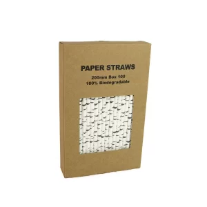 100 Pack Birch Bark Biodegradable Paper Straw for Birthdays, Baby Showers,Thanksgiving Celebrations and Parties