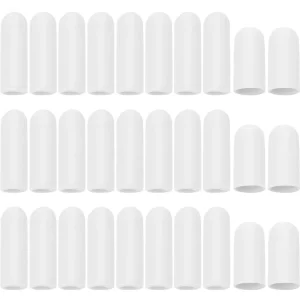 30 Pieces Gel Finger Protector Finger Cots Silicone Finger Cover Cap Gel Finger Sleeves Finger Support for Finger Cracking, Finger Trigger (White)