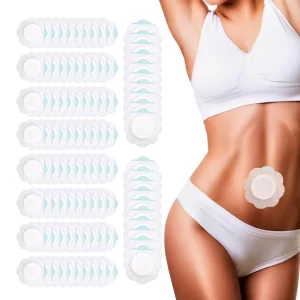 100PCS Castor Oil Pack Wrap, Castor Oil Pack Wrap for Tummy Castor Pack Wrap for Navel Patch Compress Belly Button Patch No Wash (Oil Not Included
