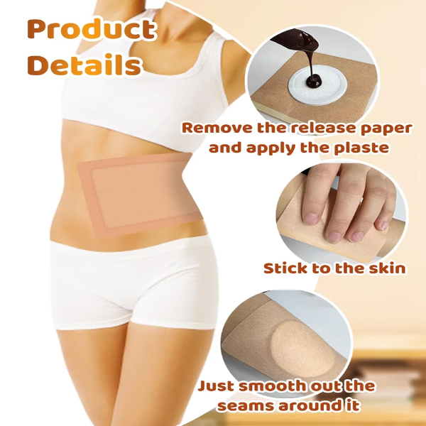20PCS Castor Oil Pack Wrap, Castor Oil Pack Wrap for Tummy Self-Adhesive Organic Cotton No Wash Skin - Tone Non - Woven Fabric - Image 2