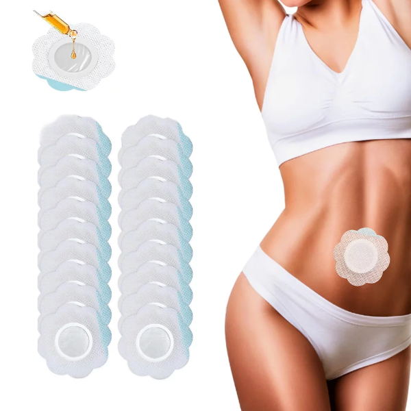 20 Pcs Castor Oil Pack Wrap, Castor Oil Patches for Belly Button, Castor Oil Pack Wrap for Tummy Castor Oil Compress Patches No Wash (Oil Not Included)