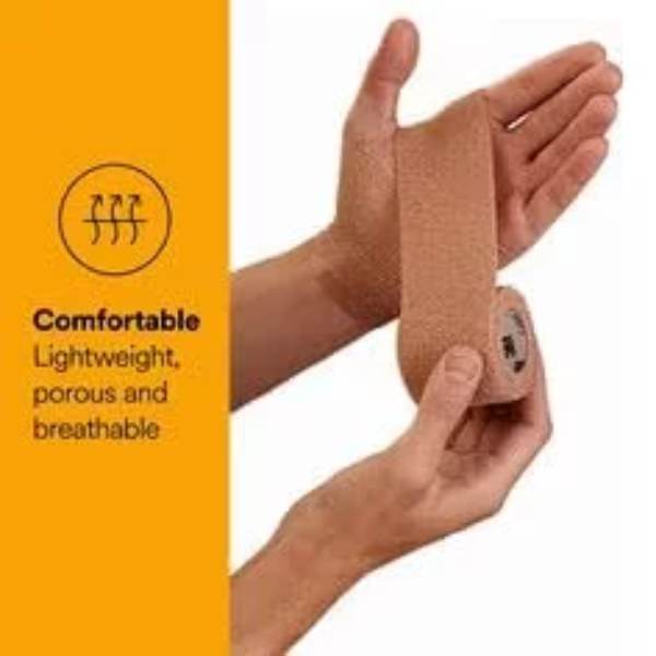 3 M Coban Self-Adherent Wrap 1584, Tan, 100mm x 4.5 m, Pack of (1) - Image 2