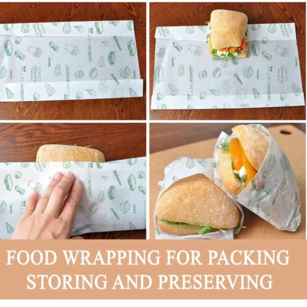 100 Chef Choice Wrapper Butter Paper Sheets for Food Packing & Wrapping,10 * 10 - Image 3