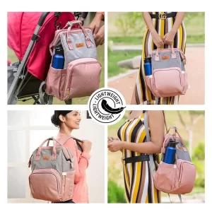 Motherly Crown spacious travel diaper bag made of durable water resistant fabric