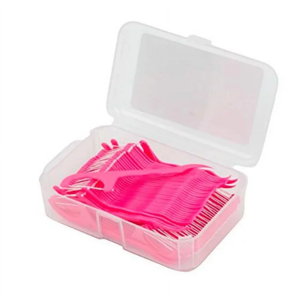 100Pcs Dental Floss Toothpicks Teeth Cleaning Flosses, Double Sided Tooth Picks Threads Tooth Flossing Tool Plastic Oral Care Tool for Kids & Adults