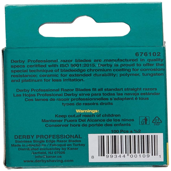 100 Derby Professional Single Edge Razor Blades - Image 3