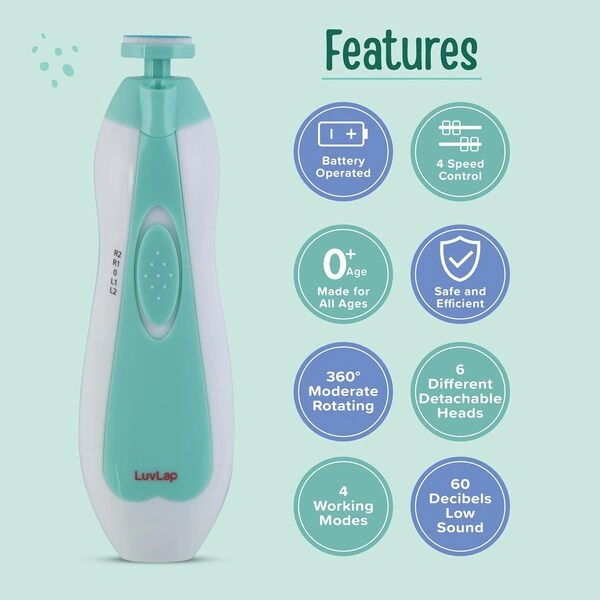 A close-up of a parent holding the anti-slip handle of the Electric Baby Nail Trimmer.