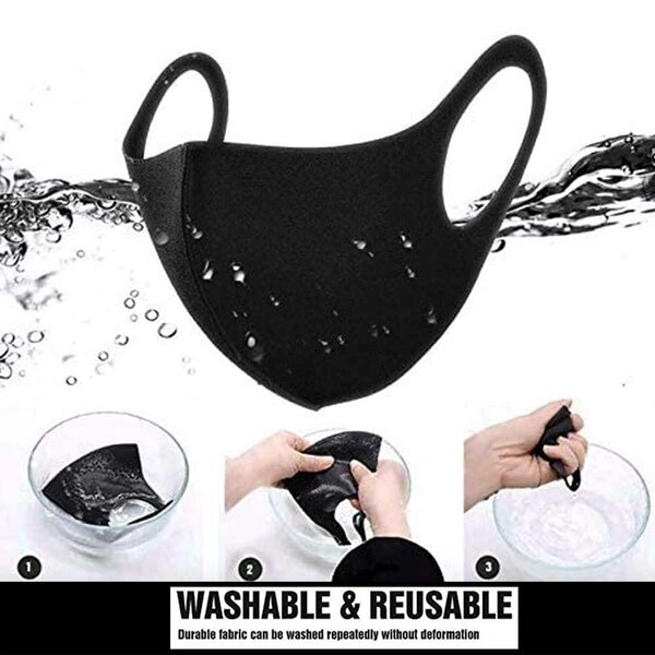 100% Cotton Face Mask || Reusable and Washable Face Masks Reusable Mask || Filter Mask Anti-Pollution Mask || Pack of 1 (Black) - Image 4