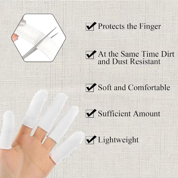 100PCS Finger Cots, Finger Protector for Cutting Vegetables, Finger Gloves, Finger Gloves for Kitchen,Finger Cap, Finger Protector for Jewelry Handling, Office Work, DIY Projects, Wound Covering, Thumb Bandage Alternative - Image 3