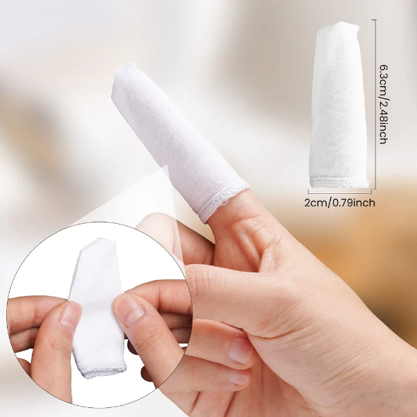 200 Pcs Cotton Finger Cots Finger Guards Hand Toe Thumb Fingertips Sleeves Protector by EORTA, Comfortable, Breathable, Absorb Sweat, Reusable, Protect The Wound from Infection, White - Image 2