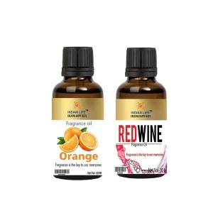 100% Best Pure Smell Fragrance Oil Orange and Redwine For Bathbom|Herbal Handmade Soap|Room Freshener|Diffusion| Meditation(Pack of 2) 10 Ml each