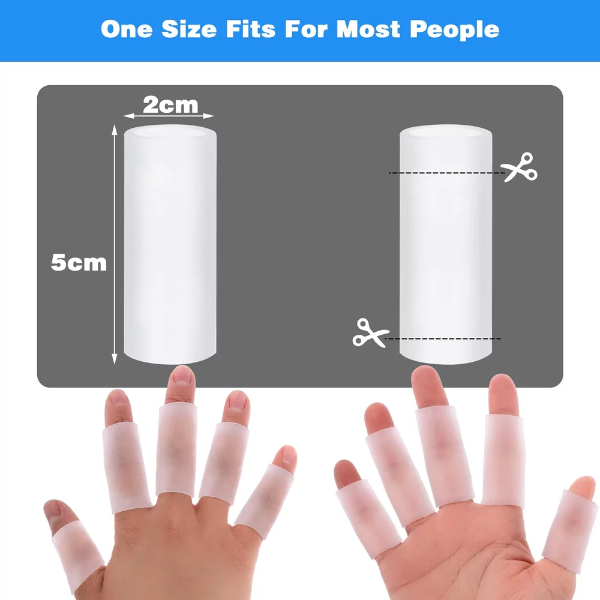 16PCS Gel Finger Sleeve Protectors, Silicone Finger Cots Finger Cover Cap Finger Support for Arthritis, Finger Pain, Silicone Fingers Protector for Golf, Basketball, Golf, Rugby, Cracked Finger - Image 2