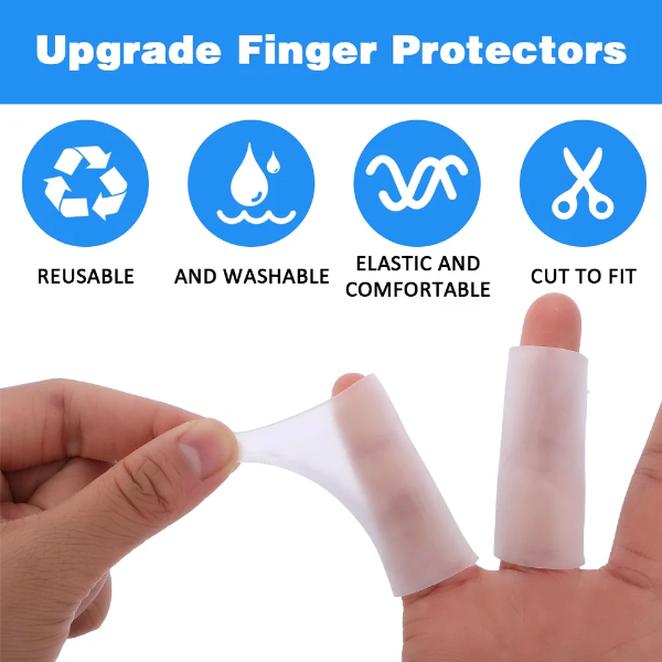 16PCS Gel Finger Sleeve Protectors, Silicone Finger Cots Finger Cover Cap Finger Support for Arthritis, Finger Pain, Silicone Fingers Protector for Golf, Basketball, Golf, Rugby, Cracked Finger - Image 4