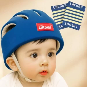 LILTOES adjustable baby safety helmet cushion and textured crawling kneepads.