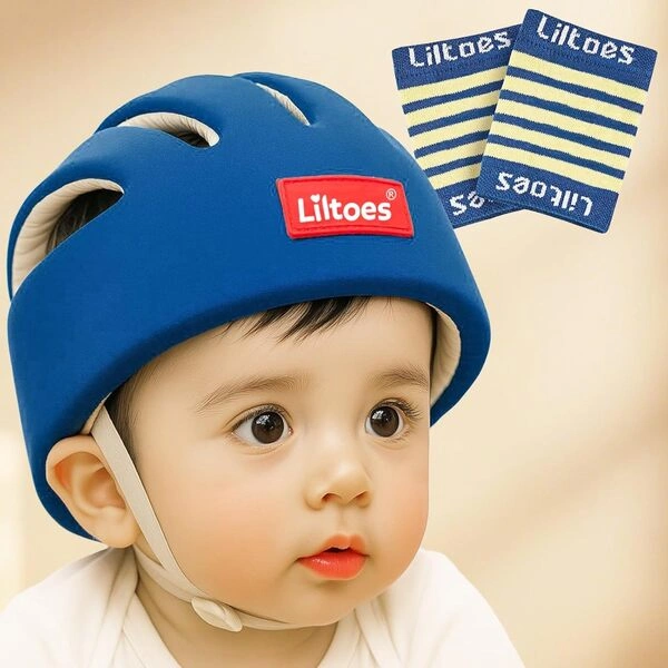 LILTOES adjustable baby safety helmet cushion and textured crawling kneepads.