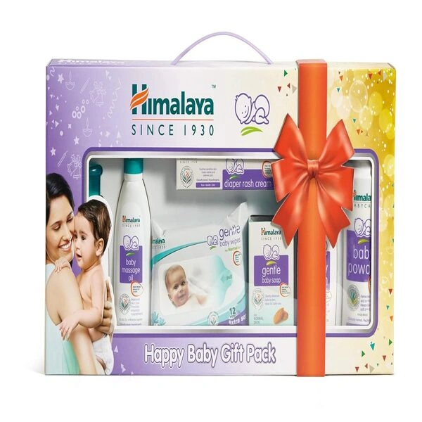 The beautifully packaged Himalaya Newborn Baby Gift Pack containing 7 items.