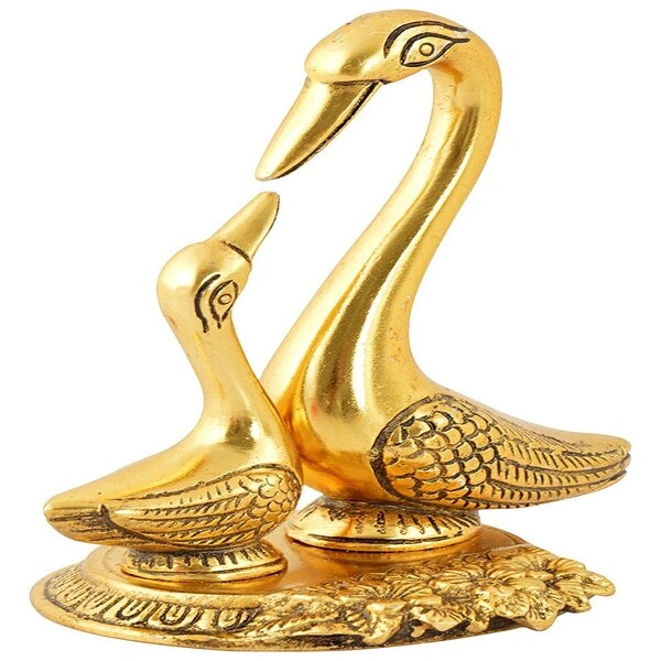 Webelkart Metal Kissing Duck Showpiece for Home and Office Decor Decor- Decorative Items for Home, Antique Home Decor (6 Inches) - Image 3
