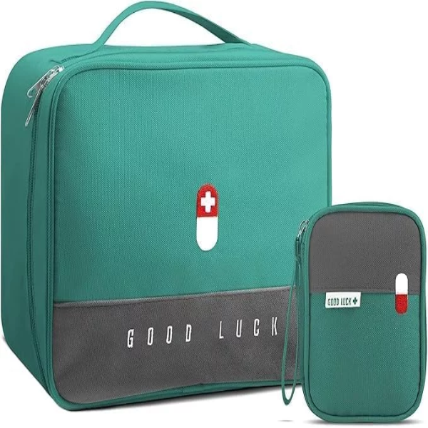 2pcs Medicine Pouch Empty First Aid Kit Bag For Travel, Home, Camping, Sports Emergency Survival Medicine Storage Bag Medicine Pouch Travel Medicine Organizer Pouch For Travel First Aid Bag