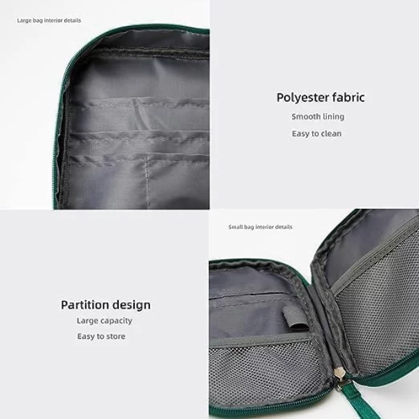 2pcs Medicine Pouch Empty First Aid Kit Bag For Travel, Home, Camping, Sports Emergency Survival Medicine Storage Bag Medicine Pouch Travel Medicine Organizer Pouch For Travel First Aid Bag - Image 2