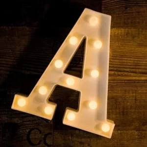 White LED marquee letter lights for custom DIY party combinations