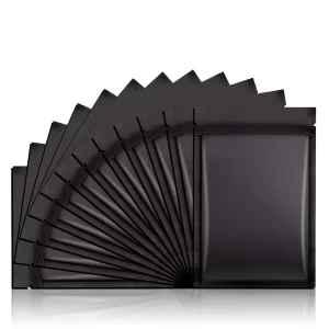 100pcs 4"X 6" Smell Proof Stand-Up Bags Resealable Mylar Bags Foil Pouch Double-Sided Ziplock Bag Matte Black