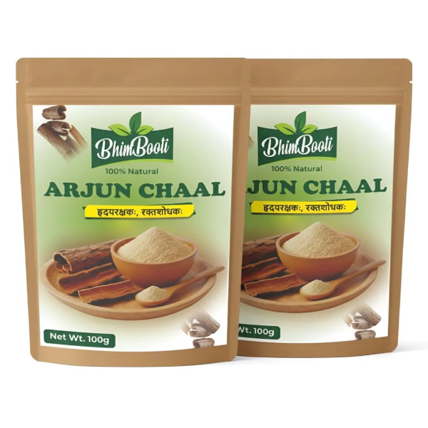 Natural Arjuna bark powder 200g pack for natural heart health and blood pressure.