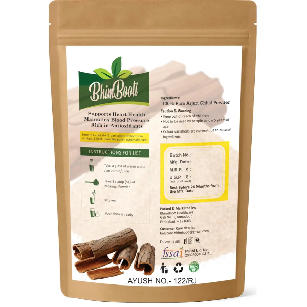 100% Natural Arjun Chaal Powder | Pure Herbal Ayurvedic Supplement for Eating, Heart Health, control Blood Pressure, Purifies Blood, Antioxidant, Increases Strength & Immunity 200g Pack - Image 2
