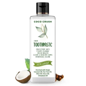 Natural liquid Ayurvedic toothpaste 100ml bottle for organic oral care and teeth whitening.