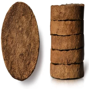 Organic cow dung cakes 1kg pack for traditional Hindu havan and pooja rituals.