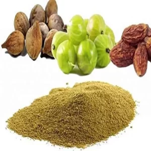 Organic Triphala churna powder 100g pack for natural gut detox and constipation relief.
