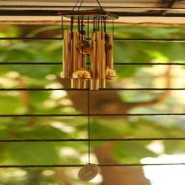 Paradigm Pictures Home Decoration Items Wind Chimes for Home (Golden,Pipe & Hanging Bells) - Image 4