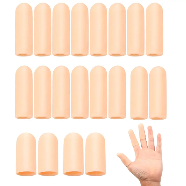 Apricot silicone gel finger cover protectors for cracked skin.