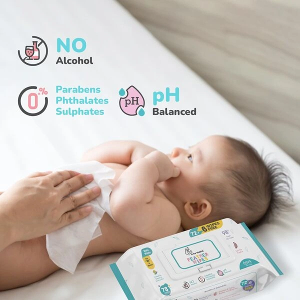 R for Rabbit Feather 234 Baby Wet Wipes for new born Combo Pack of 3 - Image 3