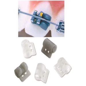 100Pcs Orthodontic Rotation Wedges Ligature Rotary Pad Dental Elastic Rubber Bands (Clear)