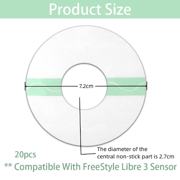 20pcs Freestyle Sensor Sticker Breatheable Waterproof Sensor Patches, Flexible Sensor Patch Stickers Pad for Fix Your Sensor On Arm - Image 2