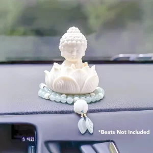 The Ekhasa Nostrae Lotus Buddha Showpiece resting gently on a living room center table.