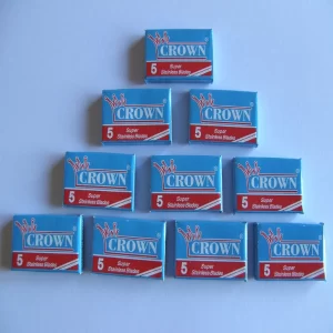 Crown Super Stainless double edge safety razor blades bulk 100-pack.