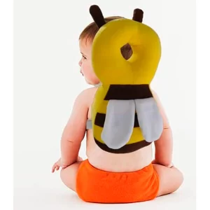 Nyla toddler head safety helmet in a plush honey bee design.
