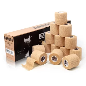 (14-Pack) 2 x 5 Yards | Beige Self Adhesive Bandage Wrap Breathable Self Adherent Wrap for People & Pets - Athletic Elastic Cohesive Bandage for Sports Injury: Ankle, Knee & Wrist sprains