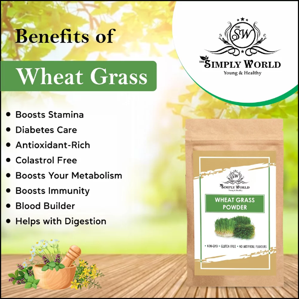 100% Organic Wheat Grass, Organic Wheatgrass Powder for Energy, Immunity Support & Detoxification - (100g Veg Powder) - Image 4