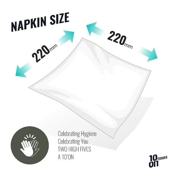 10on Lite, 1 Ply Tissue Paper Napkin | 800 Pulls | 100 Pulls X 8 Packs | 100% Natural Virgin Cellulose Fiber - Image 2