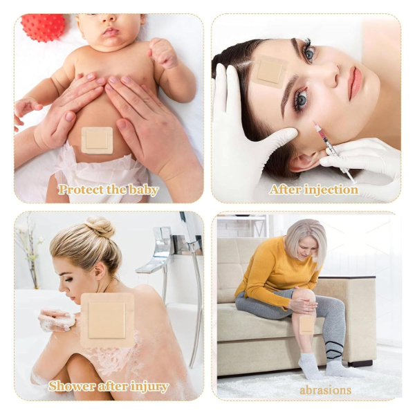 3 PCS Bed Sore Patch, 7.5x7.5cm Silicone Gel Foam Dressing for Bed Sores, Wound Protection and Moisture Management, Surgical Pads for Dressing, Ideal for Elderly and Bedridden Patients - Image 3