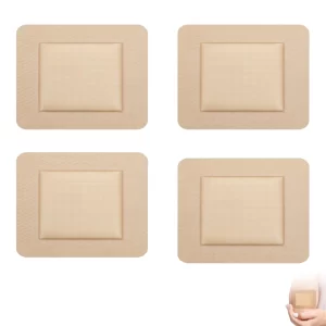 4PCS Bed Sore Patch, 7.5x7.5cm Dressing, Home Care, Sports Protection, Isolation from the Outside World for Rehabilitation and Healing, Square Design, Tight Fit, Beige Color